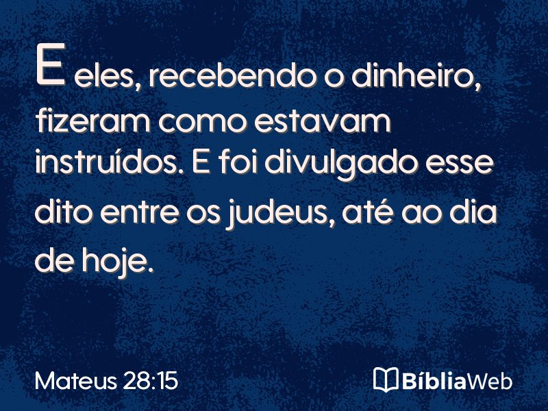 Mateus 28:15 em imagem para compartilhar