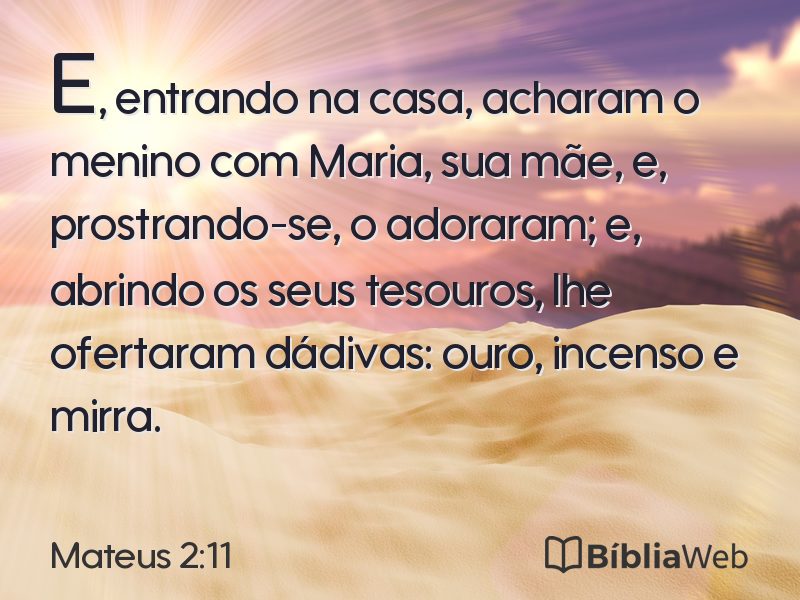 Mateus 2:11 em imagem para compartilhar