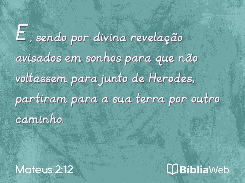Mateus 2:12 em imagem para compartilhar