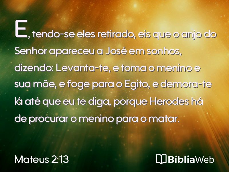 Mateus 2:13 em imagem para compartilhar