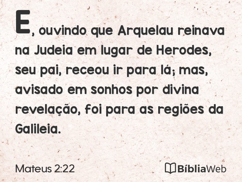 Mateus 2:22 em imagem para compartilhar