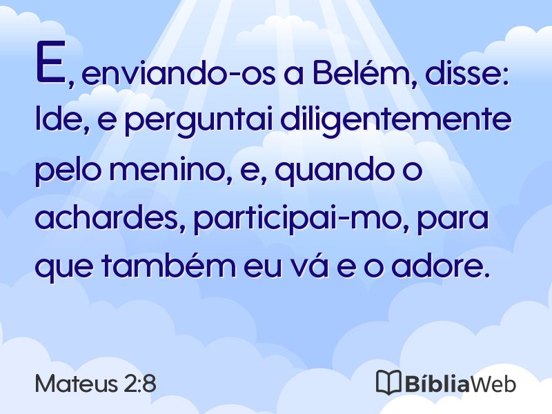 Mateus 2:8 em imagem para compartilhar
