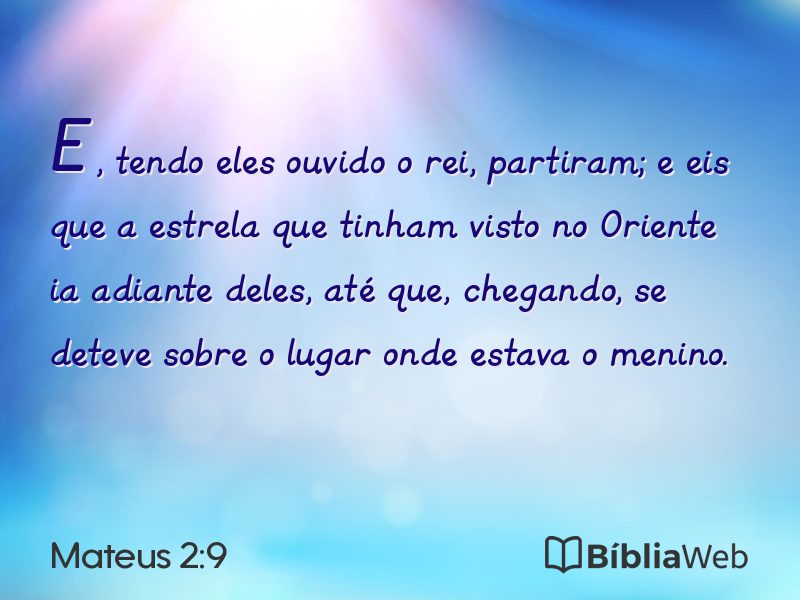 Mateus 2:9 em imagem para compartilhar