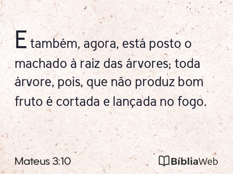 Mateus 3:10 em imagem para compartilhar