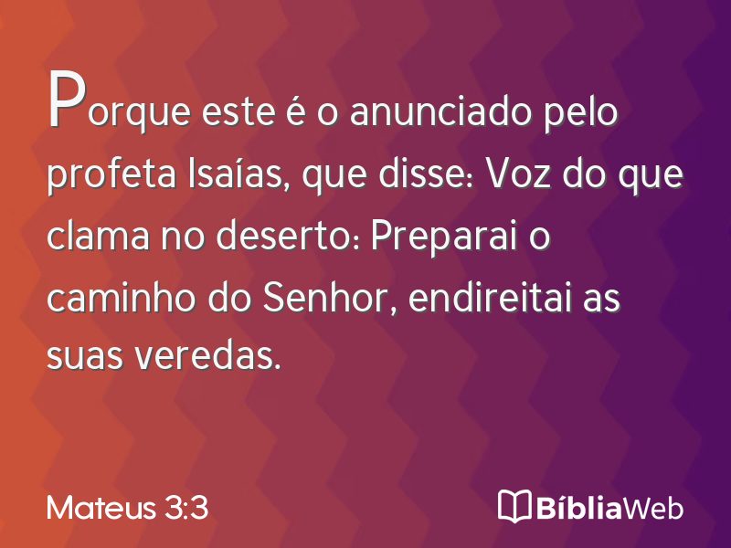 Mateus 3:3 em imagem para compartilhar