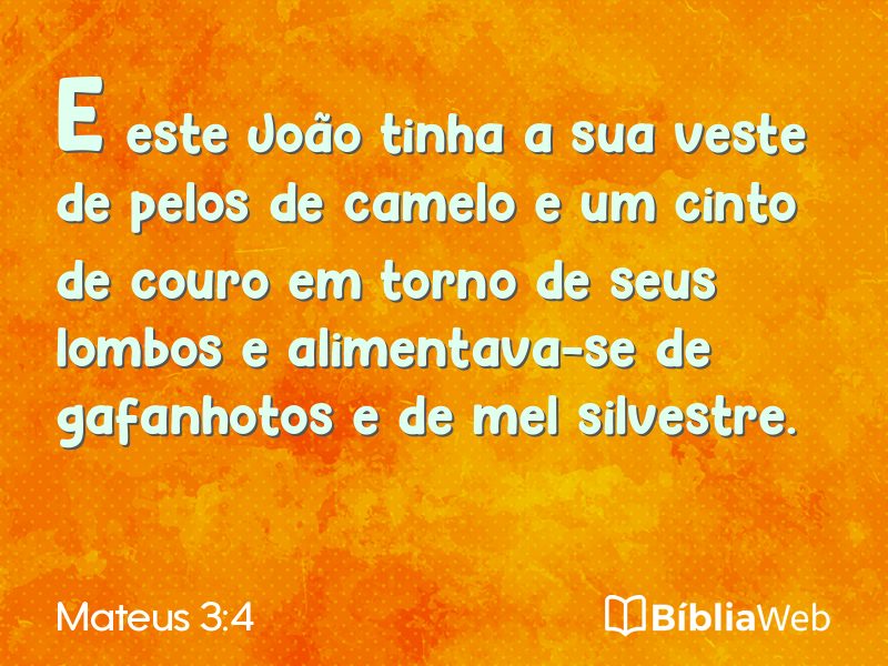 Mateus 3:4 em imagem para compartilhar