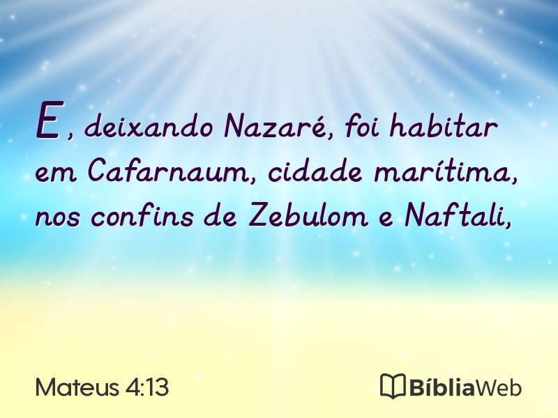 Mateus 4:13 em imagem para compartilhar
