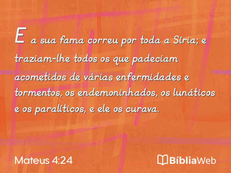 Mateus 4:24 em imagem para compartilhar