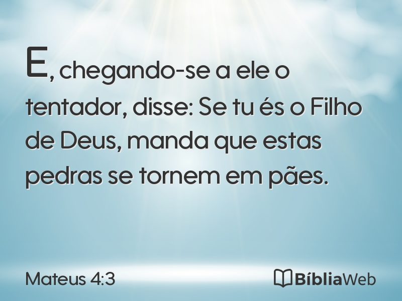 Mateus 4:3 em imagem para compartilhar
