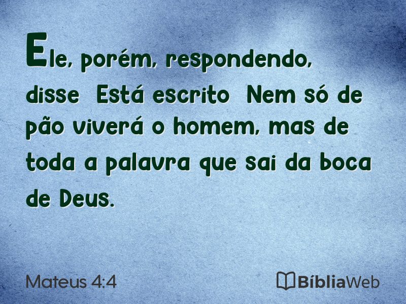 Mateus 4:4 em imagem para compartilhar