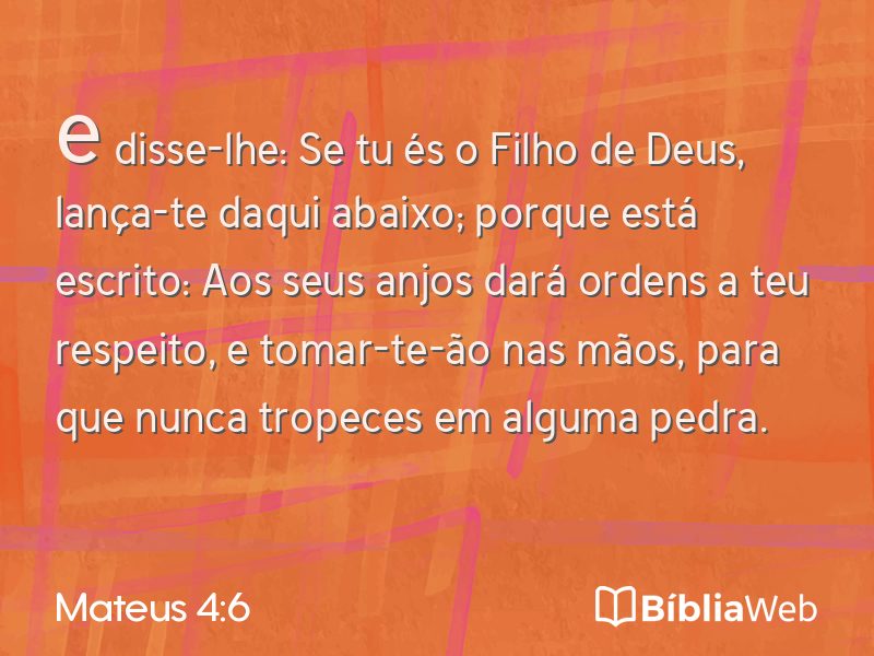 Mateus 4:6 em imagem para compartilhar