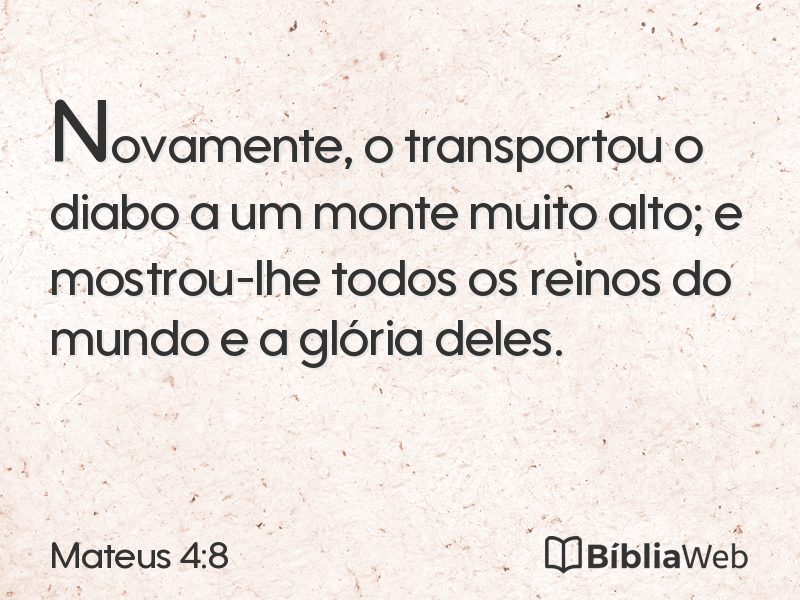 Mateus 4:8 em imagem para compartilhar