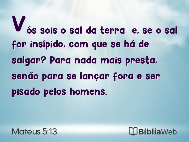 Mateus 5:13 em imagem para compartilhar