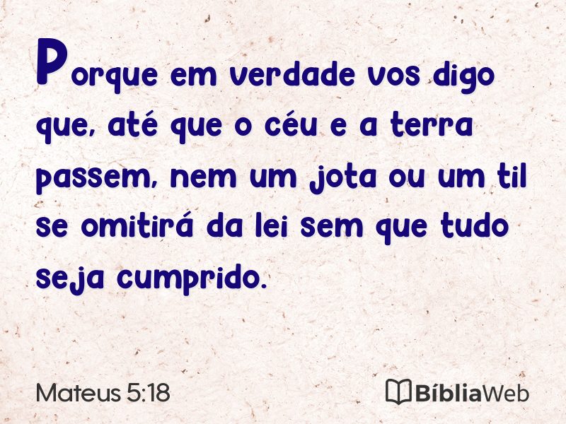 Mateus 5:18 em imagem para compartilhar
