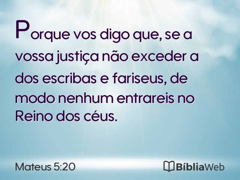 Mateus 5:20 em imagem para compartilhar