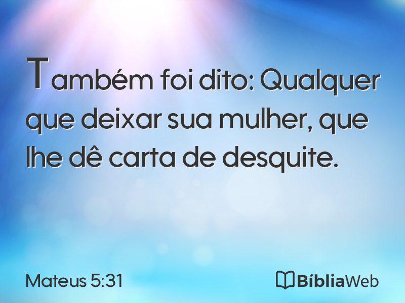 Mateus 5:31 em imagem para compartilhar