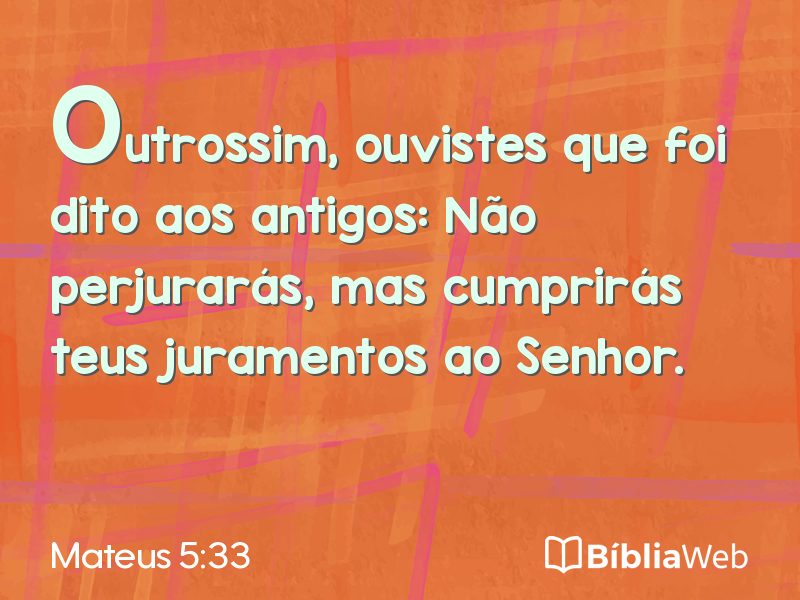 Mateus 5:33 em imagem para compartilhar