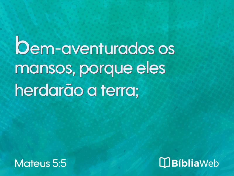 Mateus 5:5 em imagem para compartilhar