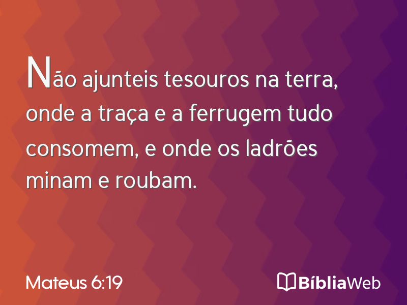 Mateus 6:19 em imagem para compartilhar