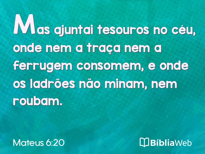 Mateus 6:20 em imagem para compartilhar