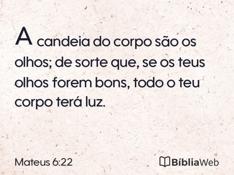 Mateus 6:22 em imagem para compartilhar