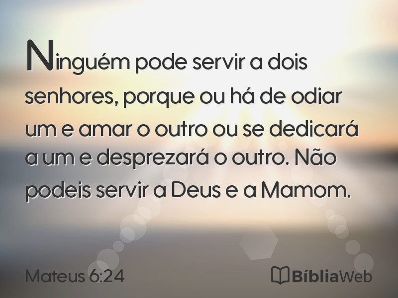 Mateus 6:24 em imagem para compartilhar