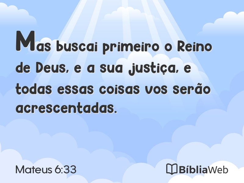 Mateus 6:33 em imagem para compartilhar