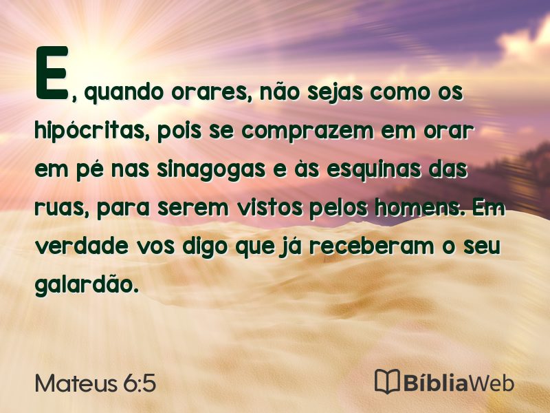 Mateus 6:5 em imagem para compartilhar