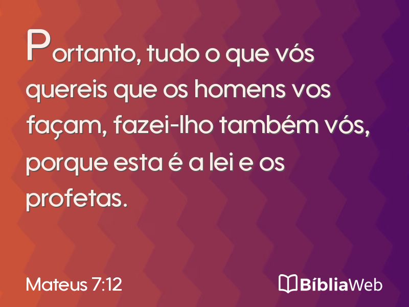 Mateus 7:12 em imagem para compartilhar