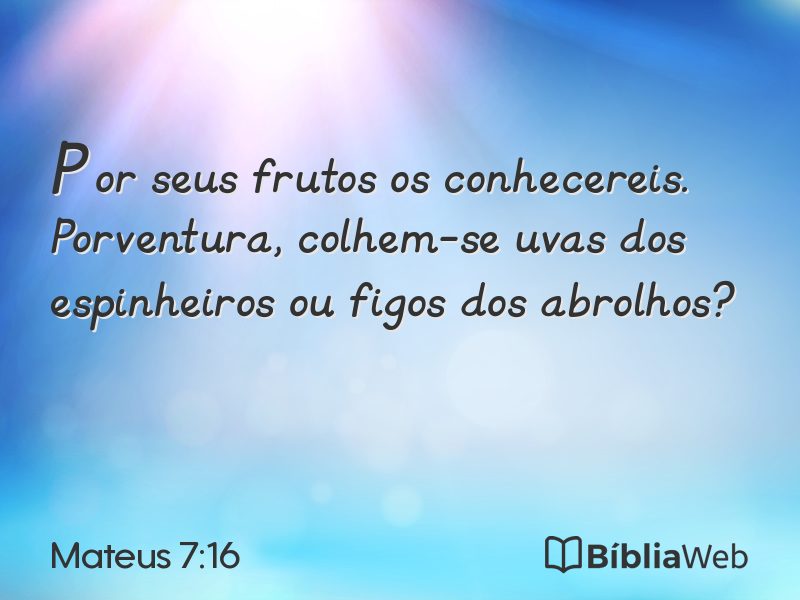 Mateus 7:16 em imagem para compartilhar