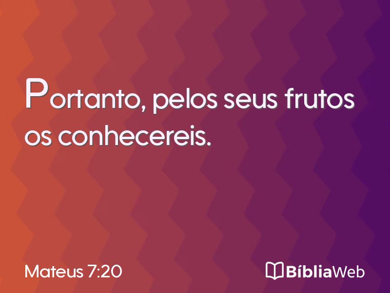 Mateus 7:20 em imagem para compartilhar