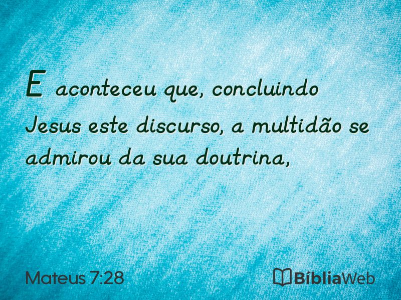 Mateus 7:28 em imagem para compartilhar