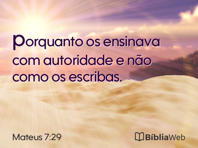 Mateus 7:29 em imagem para compartilhar