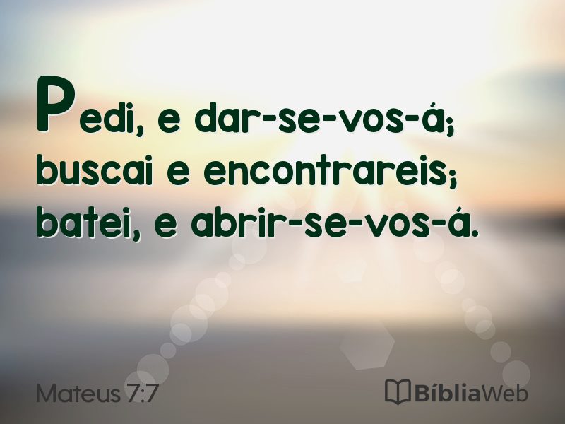 Mateus 7:7 em imagem para compartilhar