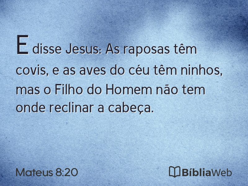 Mateus 8:20 em imagem para compartilhar