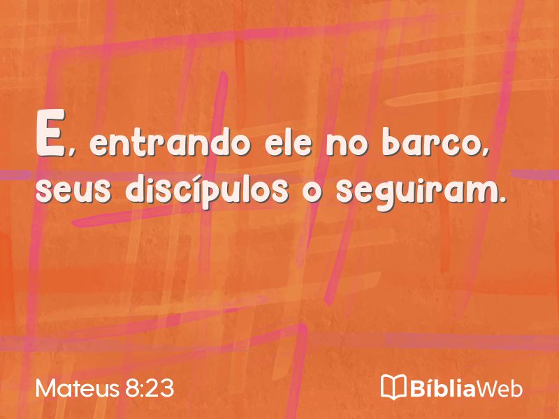 Mateus 8:23 em imagem para compartilhar