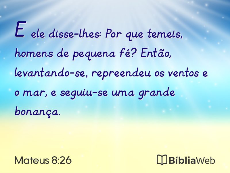 Mateus 8:26 em imagem para compartilhar