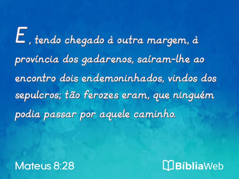 Mateus 8:28 em imagem para compartilhar