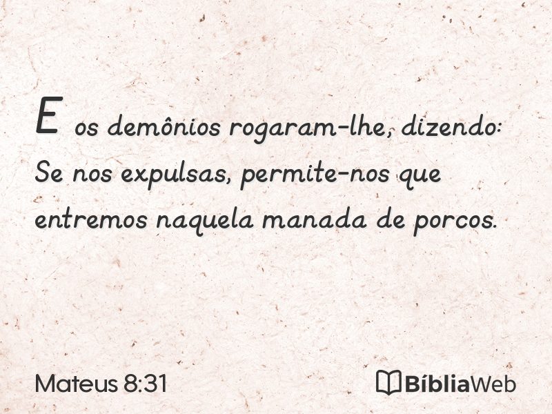 Mateus 8:31 em imagem para compartilhar