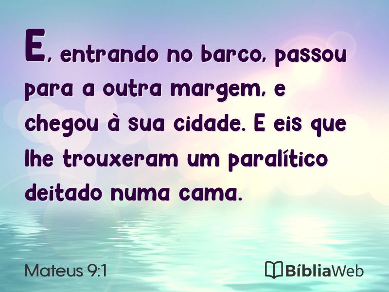 Mateus 9:1 em imagem para compartilhar
