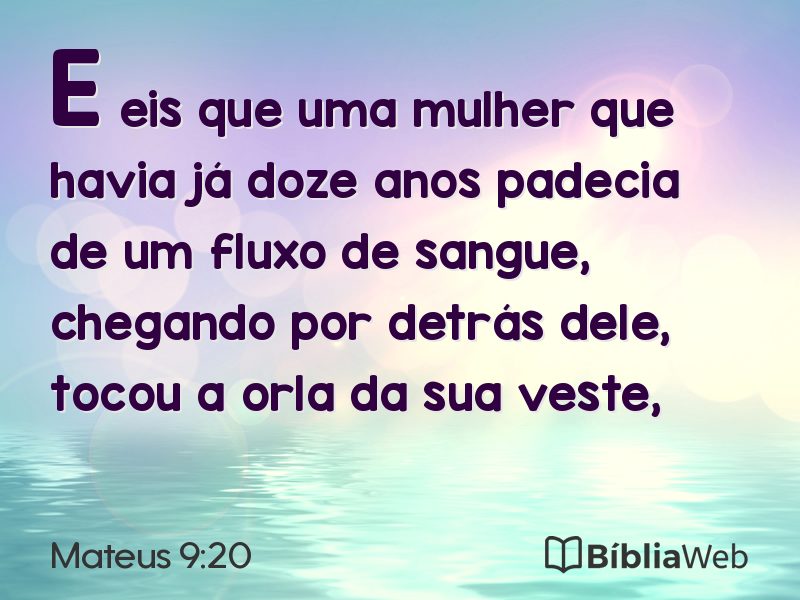 Mateus 9:20 em imagem para compartilhar