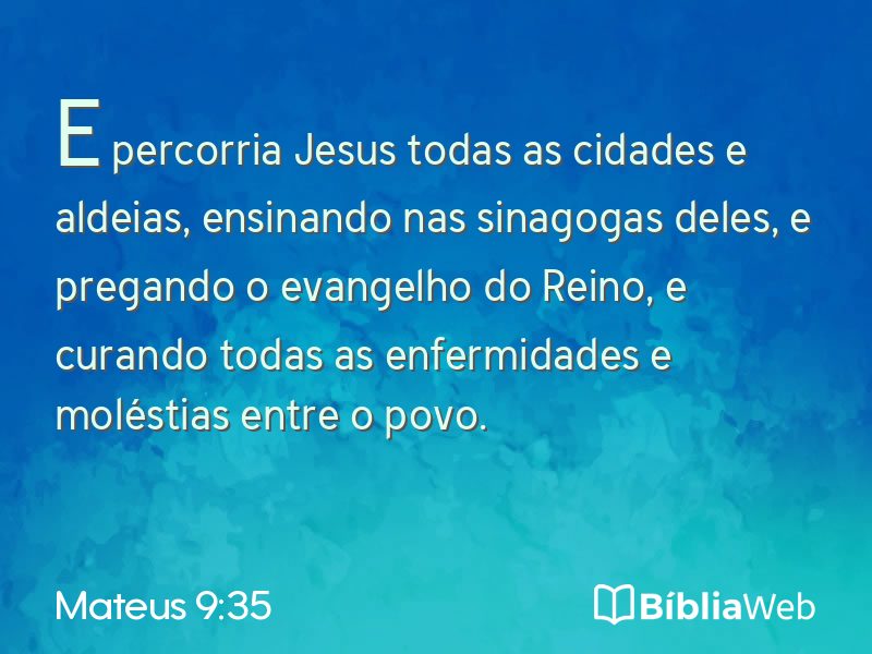 Mateus 9:35 em imagem para compartilhar