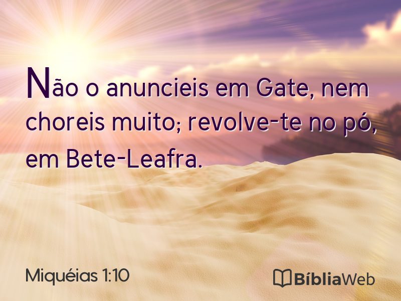Miquéias 1:10 em imagem para compartilhar