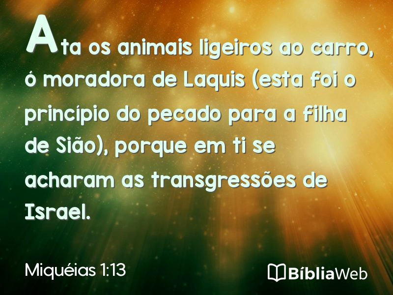 Miquéias 1:13 em imagem para compartilhar