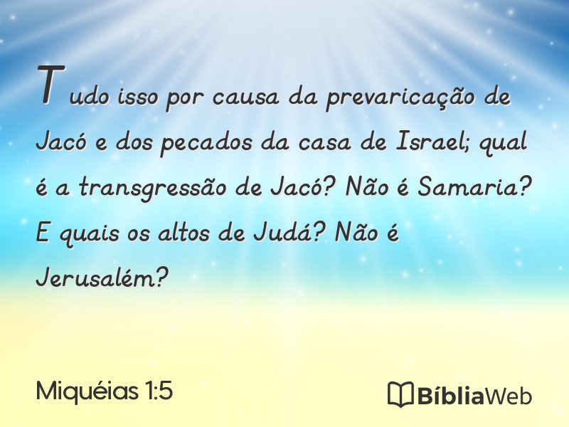Miquéias 1:5 em imagem para compartilhar