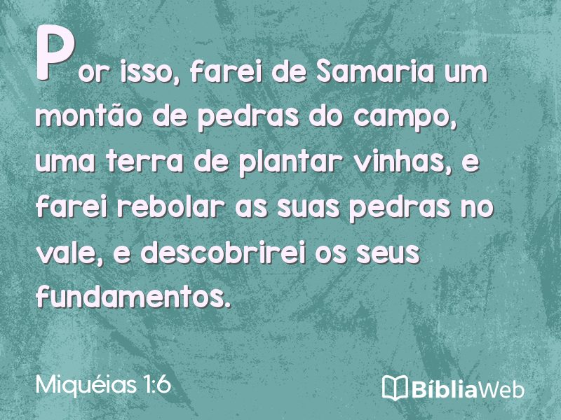 Miquéias 1:6 em imagem para compartilhar