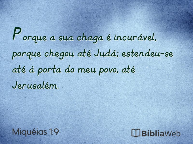 Miquéias 1:9 em imagem para compartilhar