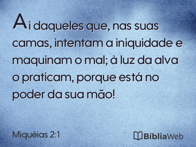 Miquéias 2:1 em imagem para compartilhar