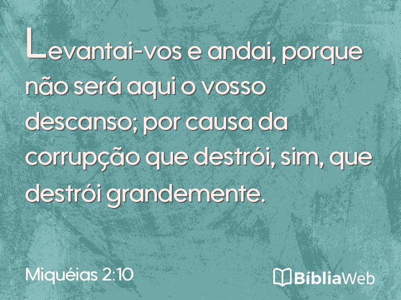 Miquéias 2:10 em imagem para compartilhar