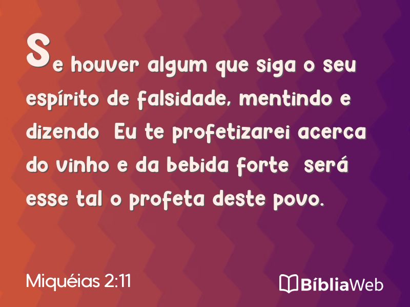 Miquéias 2:11 em imagem para compartilhar